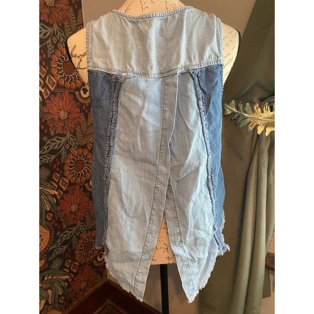 cloth & stone Tencel 2 Tone Open Back Tank Top Size Small - Picture 2 of 8
